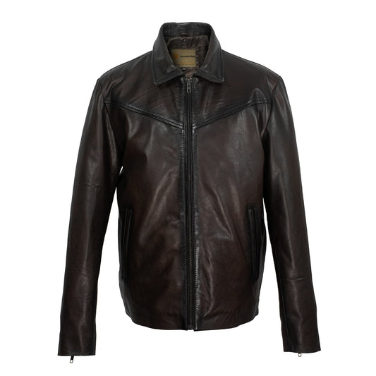 RidgeLine Men’s Classic Cowhide Leather Jacket