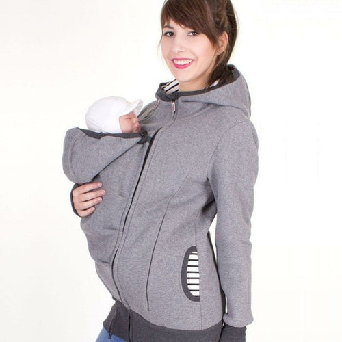 Meternity Hoodies Kangaroo Winter Hooded Coat for Pregnant Women Baby